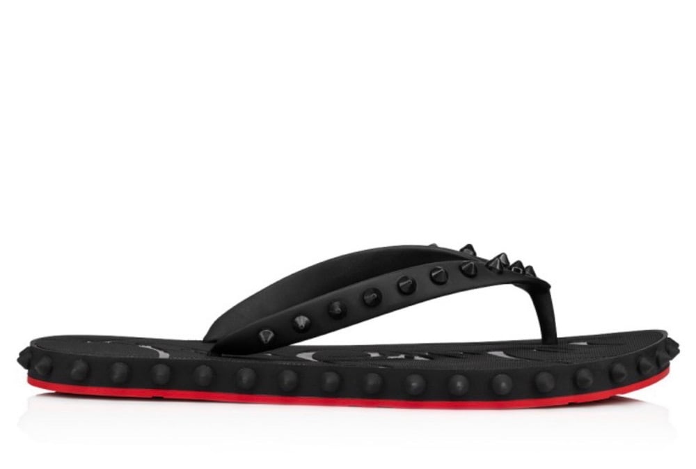 Super Loubi Flip Flops- Black & Red 
