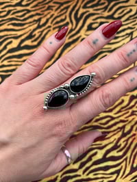 Image 1 of Ring oder Kette aus Sterlingsilber mit 2 schwarzen Onyx 