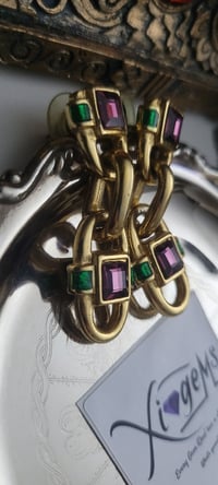 Image 2 of Vinatge Chain Gem Earrings