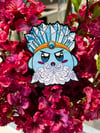 Ice Kirby Woven Embroidery Patch - 3.5 Inch, Iron On Back