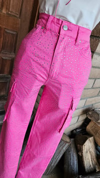 Image 2 of Barbie Rhinestone Cargo Pants