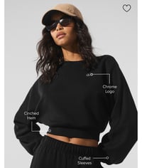 Image 1 of Black cropped crewneck 