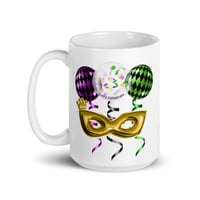 Image 2 of Let's Celebrate, Mardi Gras White glossy mug
