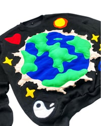 Image 4 of Reworked 3D Puff Earth Sweatshirt Size L