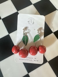 Image 1 of CHERRY DANGLE | POLYMER CLAY EARRINGS