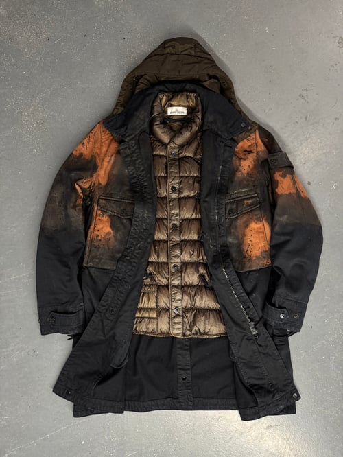 Image of AW 2014 Stone Island Raso Hand Painted Tortoise Shell 2 in 1 jacket, size large