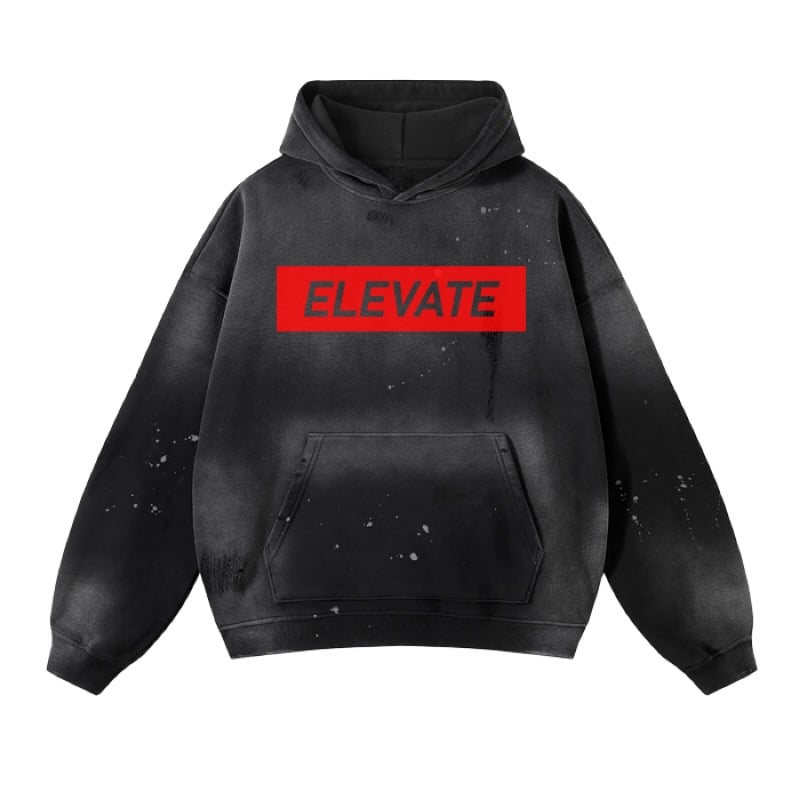 Image of Elevate Vintage Wash Frayed Fleece Hoody