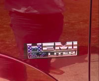 Image 1 of 2013-2018 HEMI 5.7  Vinyl Badge Overlays Stars & Stripes Edition