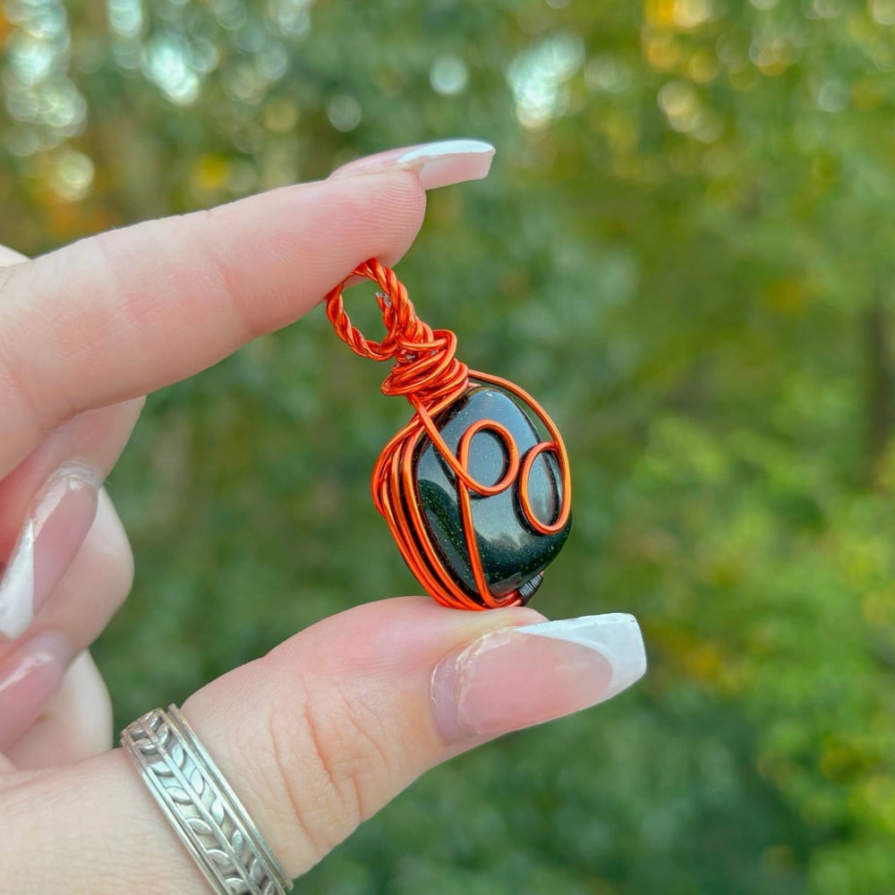 Image of green goldstone pendant