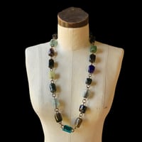 Image 1 of Art Glass Boho Beaded Necklace