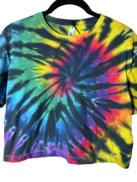 Image 6 of XS Crop Tee in Rock-n-Roll Spiral Tie Dye