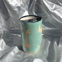 Image 1 of Black & Aqua LG Travel Cup