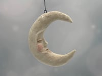 Image 3 of Spun Cotton Crescent Moon Ornament