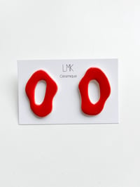 Paire de boucles d'oreilles céramique WAVA rouge