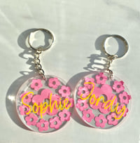 Image 3 of Personalised Flower Power Keyrings 