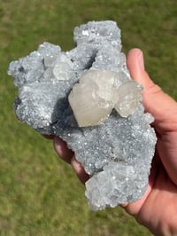 Image 7 of UV Calcite On Druzy Quartz Crystal Specimen #2205