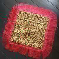 Image 16 of Raspberry Pink Fringe Virgin Leopard Cushion Cover