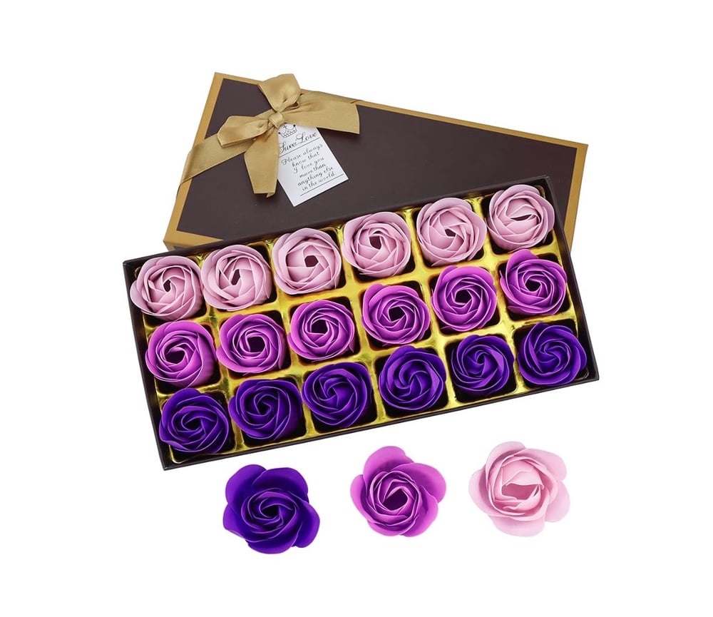 Rose "Purple" Soap ( 18 Bars gift Box)