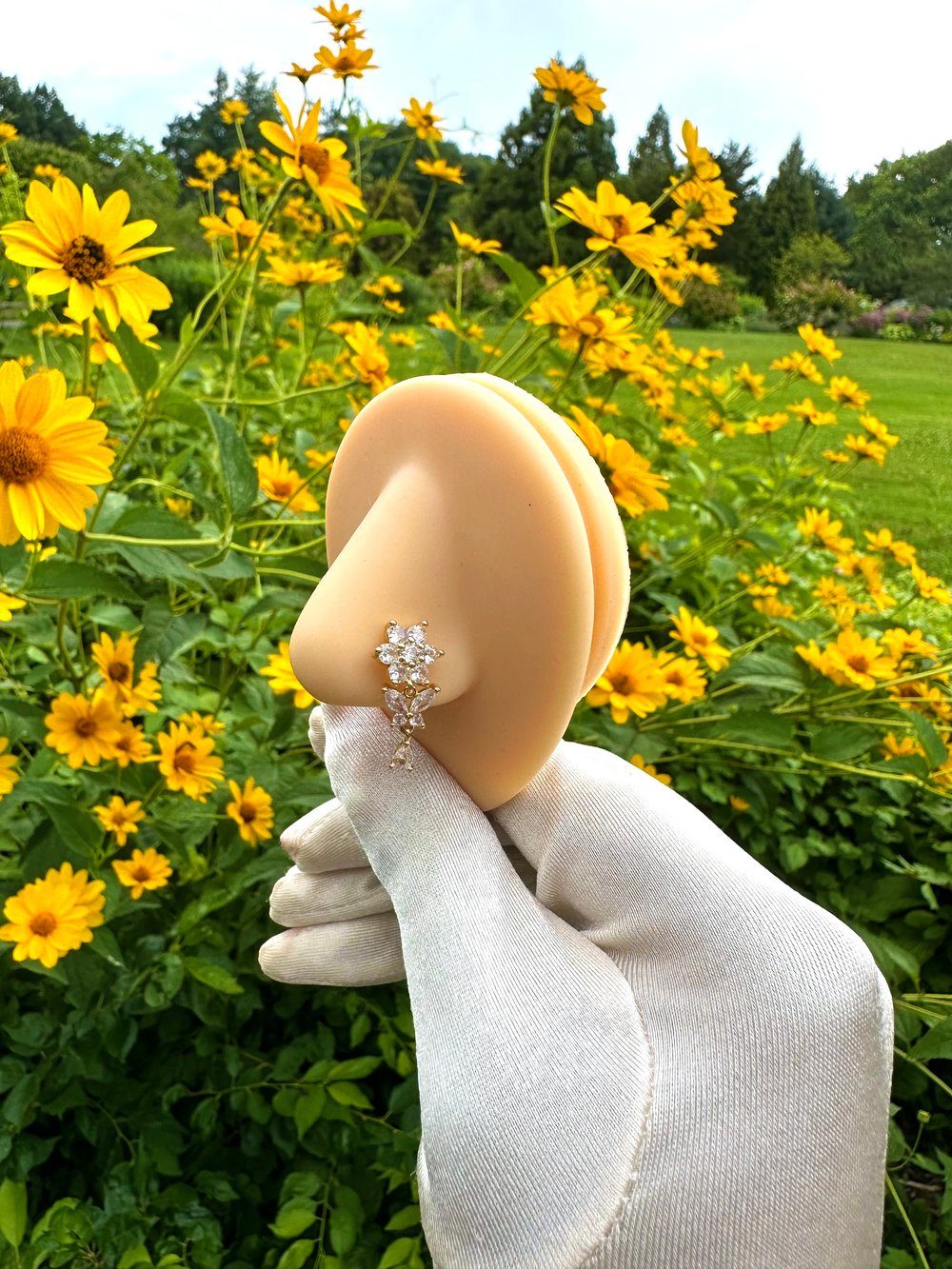 Image of Dangle Flower Nose Ring