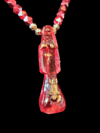 Image 2 of Red and Gold Muerte Necklace 