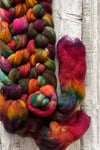 Rainbow Rust, on Super Soft: 80% fine SW Merino, 20% Cashmere