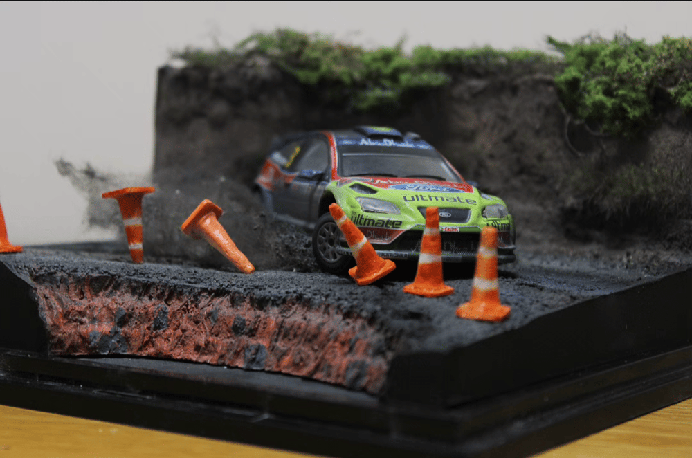 Image of Rally Diorama 1/43 scale Hirvonen New Zealand Ford Focus Art Piece WRC