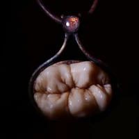 Image 15 of Demons Wisdom Tooth Pendant - glow in the dark brimstone, OOAK