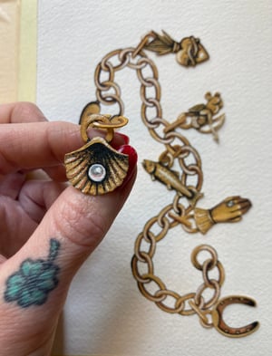 Image of Chain with 6 Original Hand Cut Charms Original