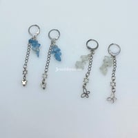 Image 2 of Clear Quartz & Aquamarine earrings 