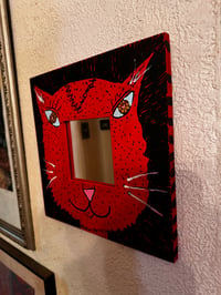 Image 8 of “Kitty Cat Mirror” one of a kind hand painted miror