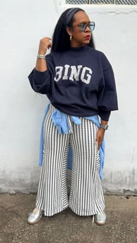 Image 1 of Classic Stripe Cotton Palazzo Pant