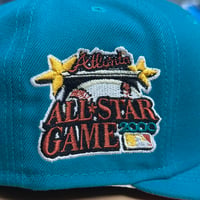Image 2 of NEW Atlanta Braves 2000 All Star Game Fitted Teal Blue Size 7 1/4