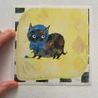 Image 4 of Small square art print -tortie kitten 