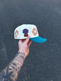 Image 3 of MULTI TONE TEAL VISOR NEW YORK METS CUSTOM FITTED CAP