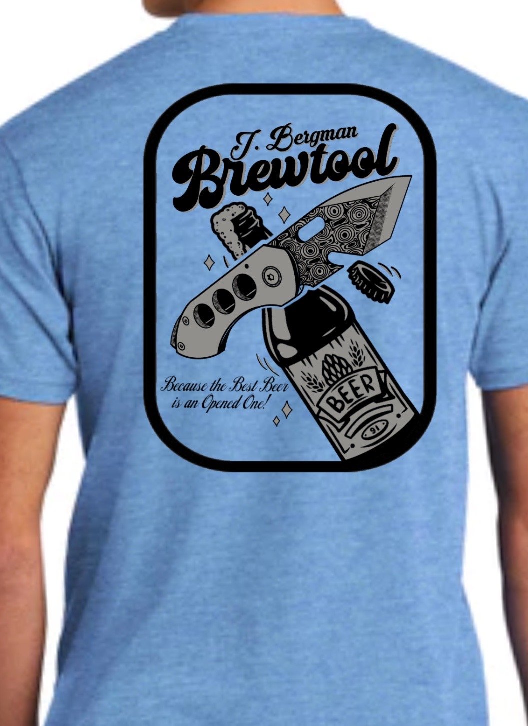 Image of J. Bergman retro beer tee (Heather Columbia blue)