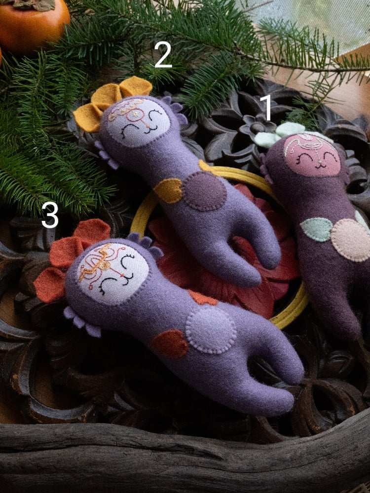 Image of Purple Felt Space Dolls