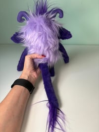 Image 5 of Happy Weighted Cyclops Monster w/ Tail -  Purple