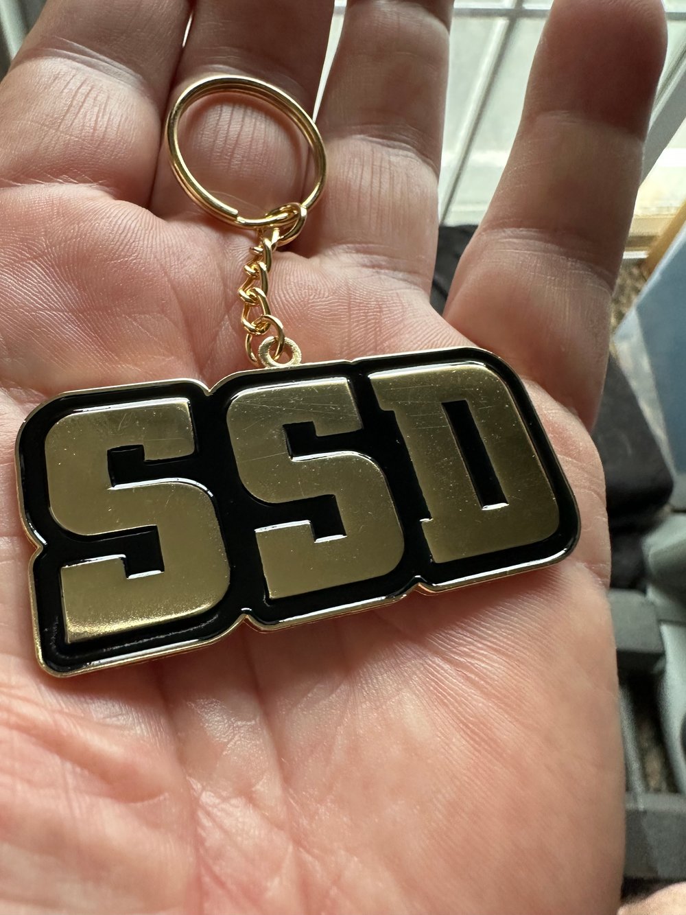 Large Gold SSD Logo Metal Keychain 