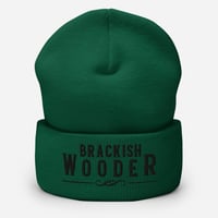 Image 5 of Brackish Wooder – Embroidered Cuffed Beanie (Black Logo)