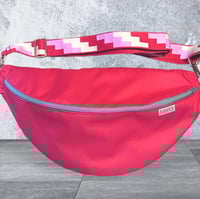 Image 4 of Large red waterproof bumbag with grey zip