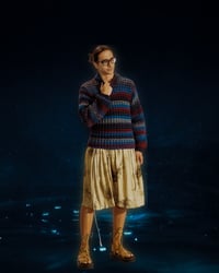 Image 3 of Waffle crocheted sweater 