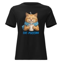 Image 3 of Cat-puccino Cute Cat Coffee Women’s Relaxed T-Shirt