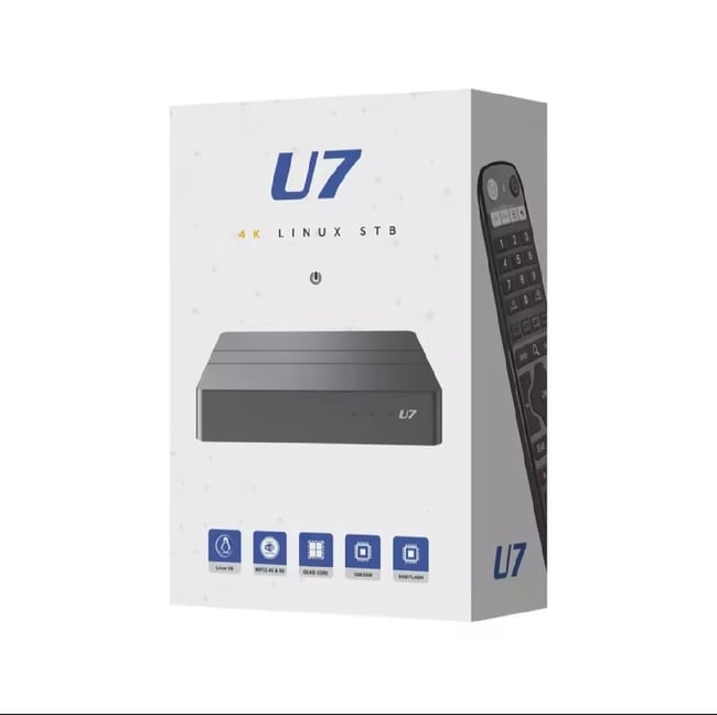 U7 LINUX STB OS 4K UHD Media Player | HDR10 | Dual WiFi | 1 Year Premium| GiftSub