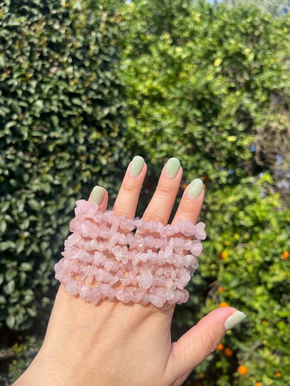 Image of Rose Quartz Crystal Chip Bracelet