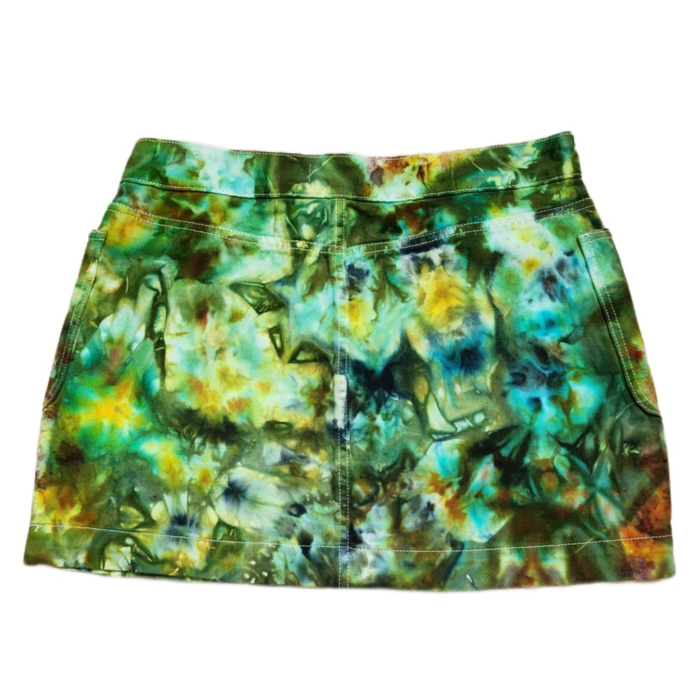 Image of 0X/XL denim melt mini skirt