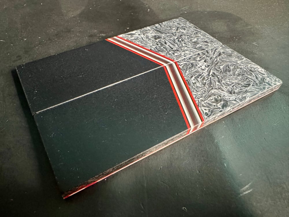 Image of Fat Carbon & Black Glass Segmented Knife Scales