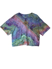 Image 2 of XL Crop Tee in Muted Euphoria Geode Dye