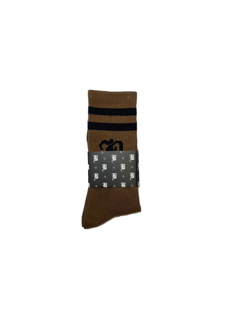Image of BLE$$INGS®️ BRN/ BLK SOCKS 