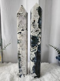 Image 1 of 18.5" XXL Moss Agate Crystal Tower - 2 Styles