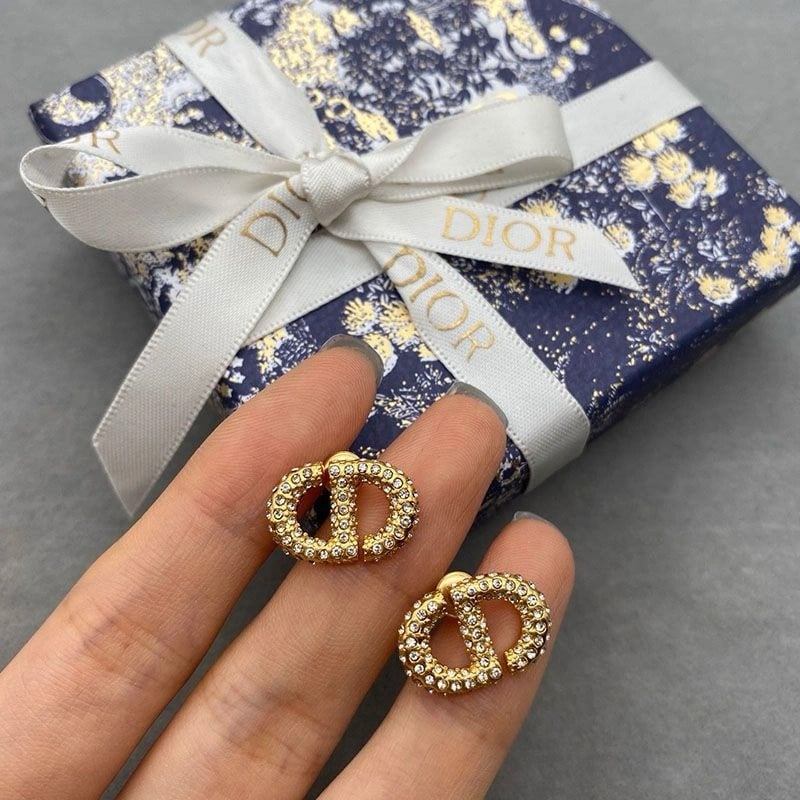 New CD Gold plated Rhinestone Earrings 